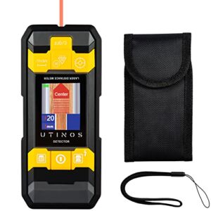 UTINOS 3 in 1 Stud Finder with Laser Level & Laser Measurement Tool Cross Line Laser Level Tool with Rechargable Battery Large Color Backlit Display
