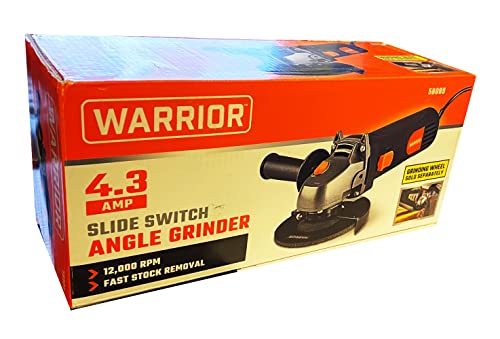 Warrior 4.3 amp, 4-1/2 in. Angle Grinder with Slide Switch Plus 5 Wheels (4 Cut-off 40 Grit and 1 Thin Cut-off 60 Grit) | The Storepaperoomates Retail Market - Fast Affordable Shopping