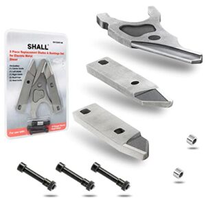 SHALL 14/16 Gauge Shear Blades Replacement Set, for Shall Electric Metal Cutting Shear (SH111002AE), Clean Cut for 14GA Sheet Metal & 16GA Stainless Steel, Alloy steel, Packed in PVC blister
