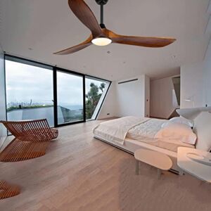 60 ” Ceiling Fan with Light Remote Control Modern 3 Wood Blade Ceiling Fans Reversible Silent DC Motor Outdoor Patios Farmhouse Bedroom Ceiling Fan