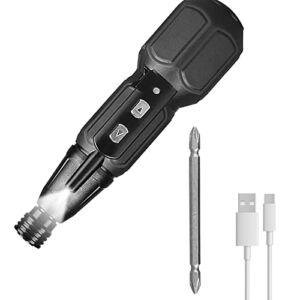 Electric Cordless Screwdriver, 3.6V LED Light Automatic Screw Driver, Electric Screwdriver with with 6.35mm Dual PH2 extended batch head and USB Charger, Forward and Reverse Rotate