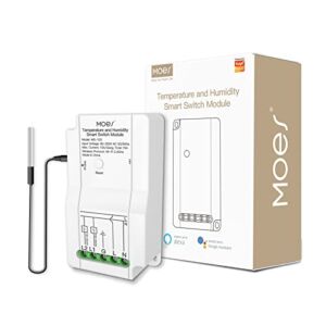 MOES WiFi Smart Temperature Switch Module Sensor with Waterproof Probe, Dual Relay Output Controller, Smart Life Tuya App Remote Control, Programmable Thermostats Kit Works with Alexa Google Home