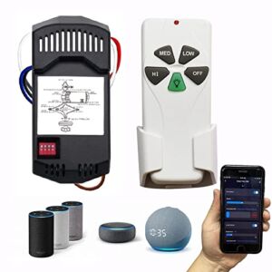 Universal Smart WiFi Ceiling Fan Remote Control Kit, Compatible with Alexa, Google Assistant and Smart Life App, No Hub Required 53T KIT WiFi DIMMER