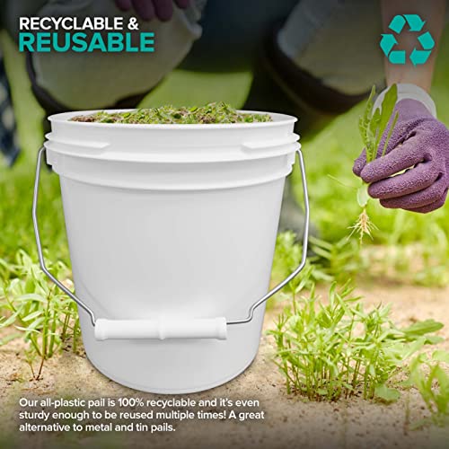 1 Gallon All-Plastic Bucket with Handle (Lid Not Included) Small Paint Pail, Rust Proof Paint Bucket ,Odor & Chemical Resistant Plastic Paint Bucket, Multipurpose 128 Fl Oz Bucket with Metal Handle | The Storepaperoomates Retail Market - Fast Affordable Shopping