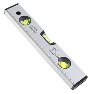 Smgda 300mm Precision Magnetic Level Ruler 12 inch Aluminum Alloy Spirit Level Measure Tool with Blister Design and Mm Scale for for Construction Carpenter Craftsman