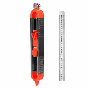 Precise Contour Gauge Profile Tool,Contour Gauge with Lock for Pencil, Upgrade Woodworking Shape Duplicator Measuring Tool for Odd Shapes DIY Measurement Construction(With Ruler)