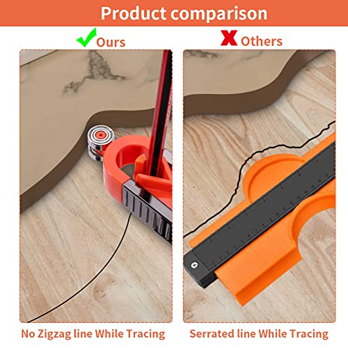 Precise Contour Gauge Profile Tool,Contour Gauge with Lock for Pencil, Upgrade Woodworking Shape Duplicator Measuring Tool for Odd Shapes DIY Measurement Construction(With Ruler) | The Storepaperoomates Retail Market - Fast Affordable Shopping