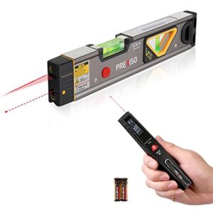 PREXISO 100Ft Mini Laser Measure Backlit Digital & PREXISO 2-in-1 Laser Level Spirit Level with LED Lights, 100Ft Point & 30Ft Line