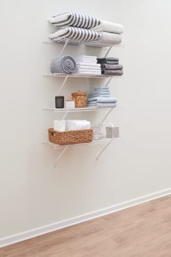 Rubbermaid Direct Wall Mount Linen Shelf Kit, White, for Clothes/Towel/Bedding Home Organization | The Storepaperoomates Retail Market - Fast Affordable Shopping