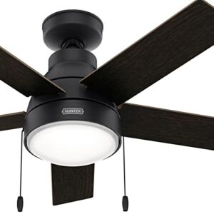 Hunter Fan 44 inch Casual Natural Iron Indoor Ceiling Fan with LED Light Kit and Pull Chain (Renewed)