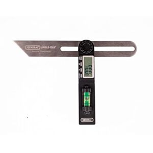 General Tools ANGLE-IZER T-Bevel Gauge & Protractor with Bubble #928 – Digital Angle Finder with Full LCD Display & 8″ Stainless Steel Blade Level