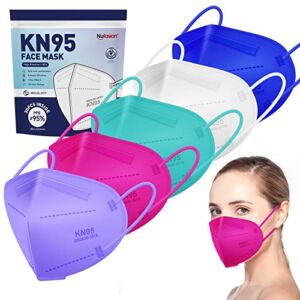 KN95 Face Masks for Adults – 30pcs Colored KN95 Masks Cup Safety Breathable 5 Ply Filtration Rate ≥95% Comfortable Wide Elastic Ear Loop Disposable KN95 Mask Colorful for Daily, Travel Protection