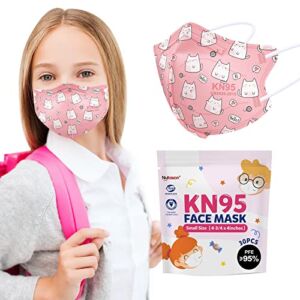 Kids KN95 Mask for Children – 30pcs 5 Ply Breathable KN95 Mask for Kids Filtration Rate ≥95% Cup Dust Mask Comfortable Wide Elastic Ear Loop Kids Masks Disposable KN95 Pink Cute Print for Girls 4-12