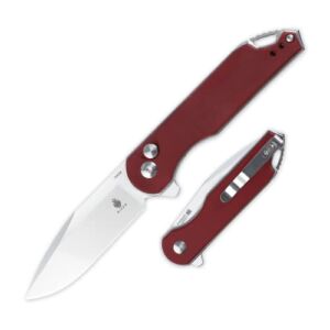 Kizer Assassin Red Micarta Knife for Everyday Carry, 3 Inch EDC Knife with Deep Carry Reversible Pocket Clip,V3549C2