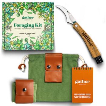 Gather Americana | 3-in-1 Mushroom Foraging Kit with Foraging Bag, Mushroom Knife & Field Notebook – Enhanced Foraging Knife Design, Heavy-Duty Waxed Canvas Bag – Mushroom Basket, Foraging Pouch, Mushroom Knife with Brush | The Storepaperoomates Retail Market - Fast Affordable Shopping