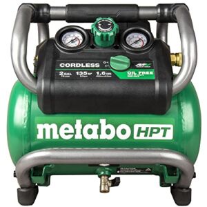 Metabo HPT 36V MultiVolt Cordless Air Compressor | Tool Only, No Battery | Brushless Motor | 135 Max PSI | 2-Gallon Capacity | 27.3 Lbs. | Optional AC Adapter | EC36DAQ4