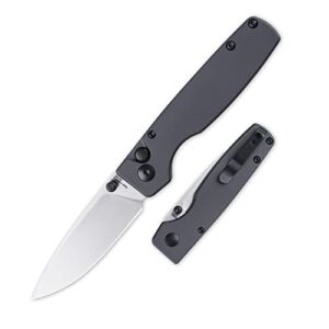 Kizer Original Folding EDC Knife, 154CM Steel Blade, Grey Aluminum Handle, 3 Inch Pocket Knife for Everyday Carry, V3605E3