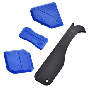 4 Pack Caulking Tool Kit, Silicone Sealant Grout Finishing Tool & Caulk Remover for Kitchen Bathroom Floor Window Shower Sealant Sealing., Blue