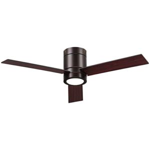 HOMCOM 44” Mount Ceiling Fan with Light, Modern Indoor LED Lighting Fan with Remote Control, for Bedroom, Living Room, Brown