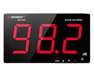 C-Zone SW-526A 30-130db Sound Level Meter Tester 18in Large Screen LCD Display Wall Hanging Type Decibel Noise Measuring with Alarm for Library/Hotel/Theater/Lobby
