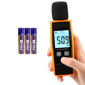 Decibel Meter, Portable SPL Meter (Sound Pressure Level Meter), Digital Noise Meter, Range 30-130dB(A) db Meter, Noise Volume Measuring Instrument, Sound Monitoring Tester (Battery Included) Yellow