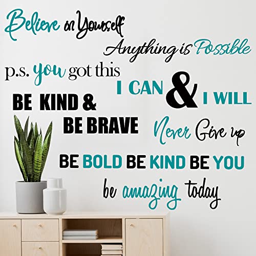 Inspirational Quotes Wall Decals Vinyl Motivational Wall Stickers Positive Lettering Spiritual Words Decals Affirmation Sayings for Women Girls Classroom Bedroom Living Room Bathroom Office Wall Decor | The Storepaperoomates Retail Market - Fast Affordable Shopping