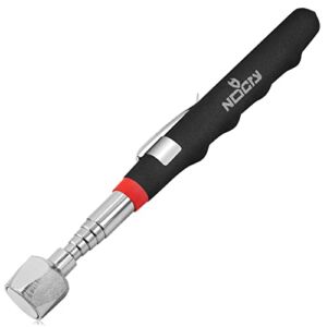 NoCry Heavy Duty Magnetic Grabber Tool with 25lb Pull Force; Extendable up to 30in; Has a Comfortable, Cushioned Handle and a Convenient Pen Pocket Clip