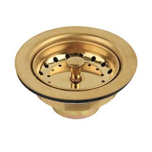 Solimeta Gold Kitchen Sink Drain, Stainless Steel Sink Strainers for Kitchen, Kitchen Strainer with Removable Basket