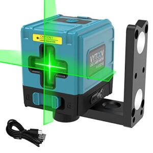 VYTOOV Laser Level Self Leveling Laser Level Green Beam Cross Line Laser Level with Horizontal and Vertical Line Laser Level Tool for Indoor & Outdoor Construction Decoration, Rechargeable