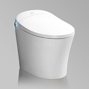 HOROW Heated Toilet, Upmarket Compact Toilet, One Piece Smart Toilet with Heating Seat, Small Tankless Toilet with Blackout Flush, Soft Close Cover