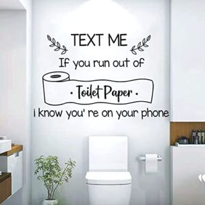 Toilet Rules Wall Quotes Design Humorous Bathroom Wall Decals Sayings “Text Me Toilet Paper” Wall Decor Sticker Toilet Art Quote Sticker for Bathroom Hotel Bar Restroom Home Decor.