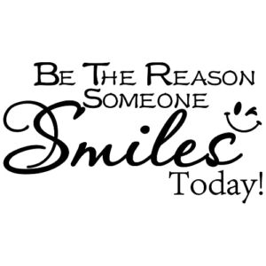 Inspirational Wall Stickers Quotes -Be The Reason Someone Smiles Today- Vinyl Wall Art Decal Positive Removable Decals for Classroom Office Bedroom School Home Decor