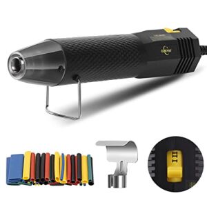 Mini Heat Gun, 350W Dual-Temp 392~662°F Heat Shrink Gun with Reflector Nozzle and Shrinking Tubes for Wire Connectors, Small Hot Air Gun for Embossing Crafts, CUBEWAY