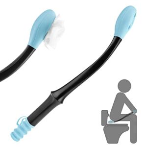 Butt Wiper for Fat People Disabled, Jhua 15.7″ Silicone Toilet Aids for Wiping, Comfort Bottom Buddy Wiping Aid with Hanging Ring, Toilet Paper Aid Tools for Elderly Pregnant Women Injured Person