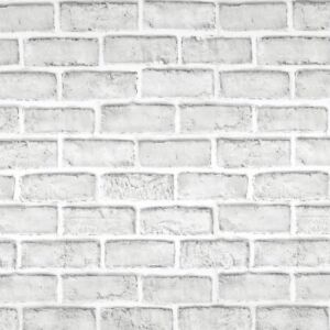 Anmon White Brick Wallpaper Peel and Stick 17.7″ x 393.7″ Self Adhesive Faux Textured Brick Wall Paper Vinyl Film Removable Wallpaper Fireplace Kitchen Backsplash Laundry Room Decor