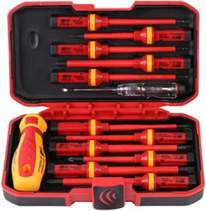 HORUSDY 13-Pieces 1000V Insulated Screwdriver Set, All-in-One Premium Professional Magnetic Tip Electrician screwdriver Set