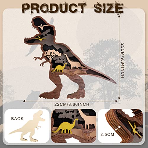 Dinosaur Wall Decor Wooden Dinosaur Room Decor for Boys Dinosaur Nursery Decor Dinosaur Wall Art Dino Wall Decor for Kids Toddlers Bedroom Bathroom Playroom Living Room Decorations, 8.7 x 9.8 x 1 Inch | The Storepaperoomates Retail Market - Fast Affordable Shopping