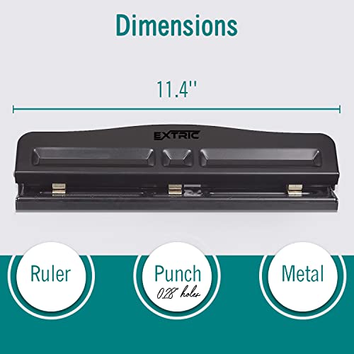 Hole Punch Adjustable 3 Hole Punch 10 Sheet Capacity Hole Puncher Black Metal Hole Puncher 3 Ring | The Storepaperoomates Retail Market - Fast Affordable Shopping