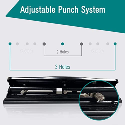 Hole Punch Adjustable 3 Hole Punch 10 Sheet Capacity Hole Puncher Black Metal Hole Puncher 3 Ring | The Storepaperoomates Retail Market - Fast Affordable Shopping