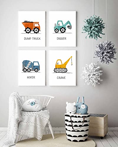Construction Art Poster Set of 4 Boys Game Room Wall Art Cartoon Poster Construction Nursery Art Truck Construction Vehicle Wall Art Kids Room Decor Transportation Wall Art 12x16inch(30x40cm)No Frame | The Storepaperoomates Retail Market - Fast Affordable Shopping