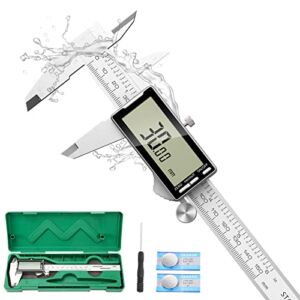 Raynesys Digital Caliper 12 Inch with Large LCD Screen, Inch/MM/Fraction Conversion, 300mm Micrometer Caliper All Stainless Steel Diameter Measuring Tool for Jewelers/Woodworkers/DIY