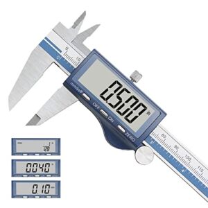 Digital Calipers, DITRON Electronic Caliper Measuring Tool 0-6 Inches, Micrometer Fraction/Inch/mm with Large LCD Screen, Extreme Accuracy