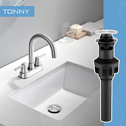 Bathroom Sink Drain, Pop Up Drain with Overflow, Bathroom Sink Drain Stopper Pop Up Drain Stopper Vanity Vessel Sink Stopper Bathroom Sink Drain Pop Up Brushed Nickel, TONNY | The Storepaperoomates Retail Market - Fast Affordable Shopping