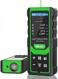 Laser Measure Green Beam 60M/196Ft, Digital Laser Distance Meter, Accurate Measurements Tool with Clear Backlight, USB Rechargeable, Voice Broadcast, Measure Volume/Area/Pythagorean (Green Light)
