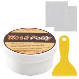 SEISSO Wood Putty, Water-Based Wood Filler, White Wood Putty for Trim, Wood Filler Paintable, Stainable, Wood Furniture Repair kit – Restore Wooden Table, Cabinet, Floors, Door