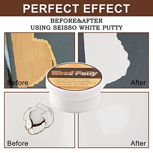 SEISSO Wood Putty, Water-Based Wood Filler, White Wood Putty for Trim, Wood Filler Paintable, Stainable, Wood Furniture Repair kit – Restore Wooden Table, Cabinet, Floors, Door | The Storepaperoomates Retail Market - Fast Affordable Shopping