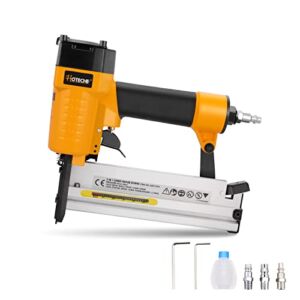 HOTECHE 18-Gauge Pneumatic Brad Nailer,2 in 1 Air Nail Gun and Crown Stapler with Carrying Case,Pneumatic Stapler/Nailer for Carpentry,DIY Project,Upholstery,Woodworking