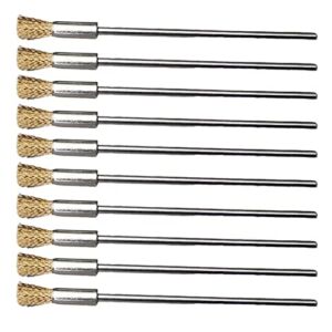10 Pieces Extended Stainless Copper Wire Cleaning End Brushes Pen Wire Brush Rust Paint Removal Bits Polishing Rotary Tools Accessories 3 MM Mandrel (6mm end Brush)