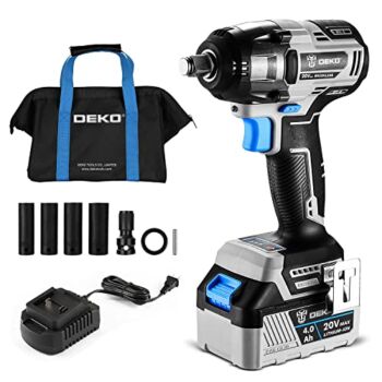DEKOPRO Cordless Impact Wrench,20V Power impact gun, 1/2 Impact Wrench Chuck with 3200RPM, Variable Speed Tools, Max Torque 295 ft-lbs (400N.m), 1×4.0A Li-ion Battery, 1 Hour Fast Charger and Tool Bag | The Storepaperoomates Retail Market - Fast Affordable Shopping