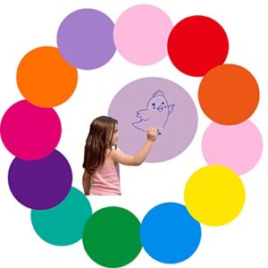 12pack 11 inch Color Dry Wipe dot Circle Removable Dry Erase Circles, whiteboard Marking Vinyl Sticker dot Wall Decal Wall Decal School Classroom Student Table